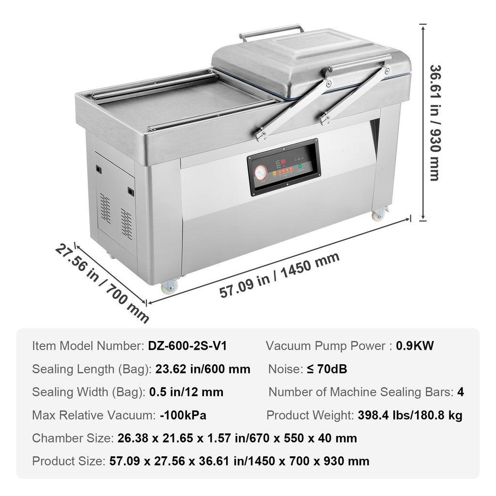 Uimoso Chamber Vacuum Sealer Commercial Vacuum Sealing Bag Packing Machine 1200W