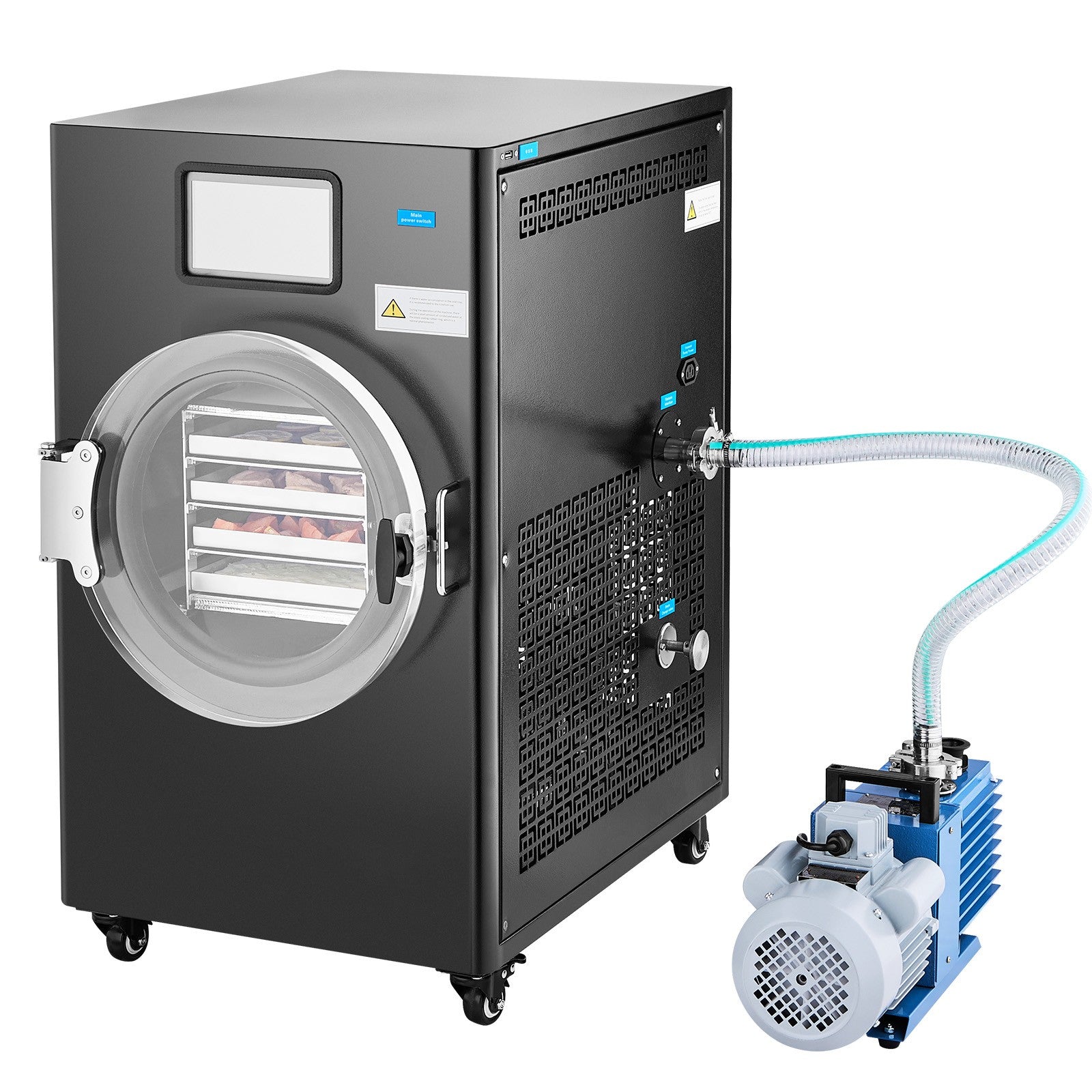 Vacuum Freeze Dryer 4-Layer Fruit Vegetable Freeze Drying Machine W/ Pump Black