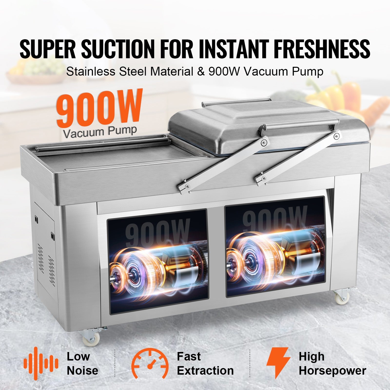 Uimoso Chamber Vacuum Sealer Commercial Vacuum Sealing Bag Packing Machine 1200W