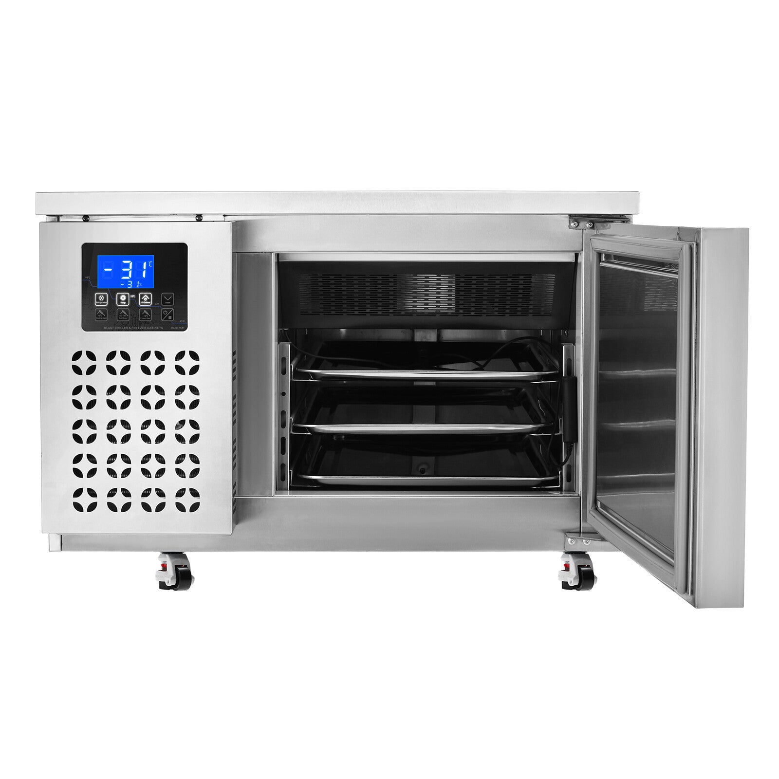 80L Commercial Blast Freezer 3 Trays Blast Chiller Chest Seafood Ice Cream