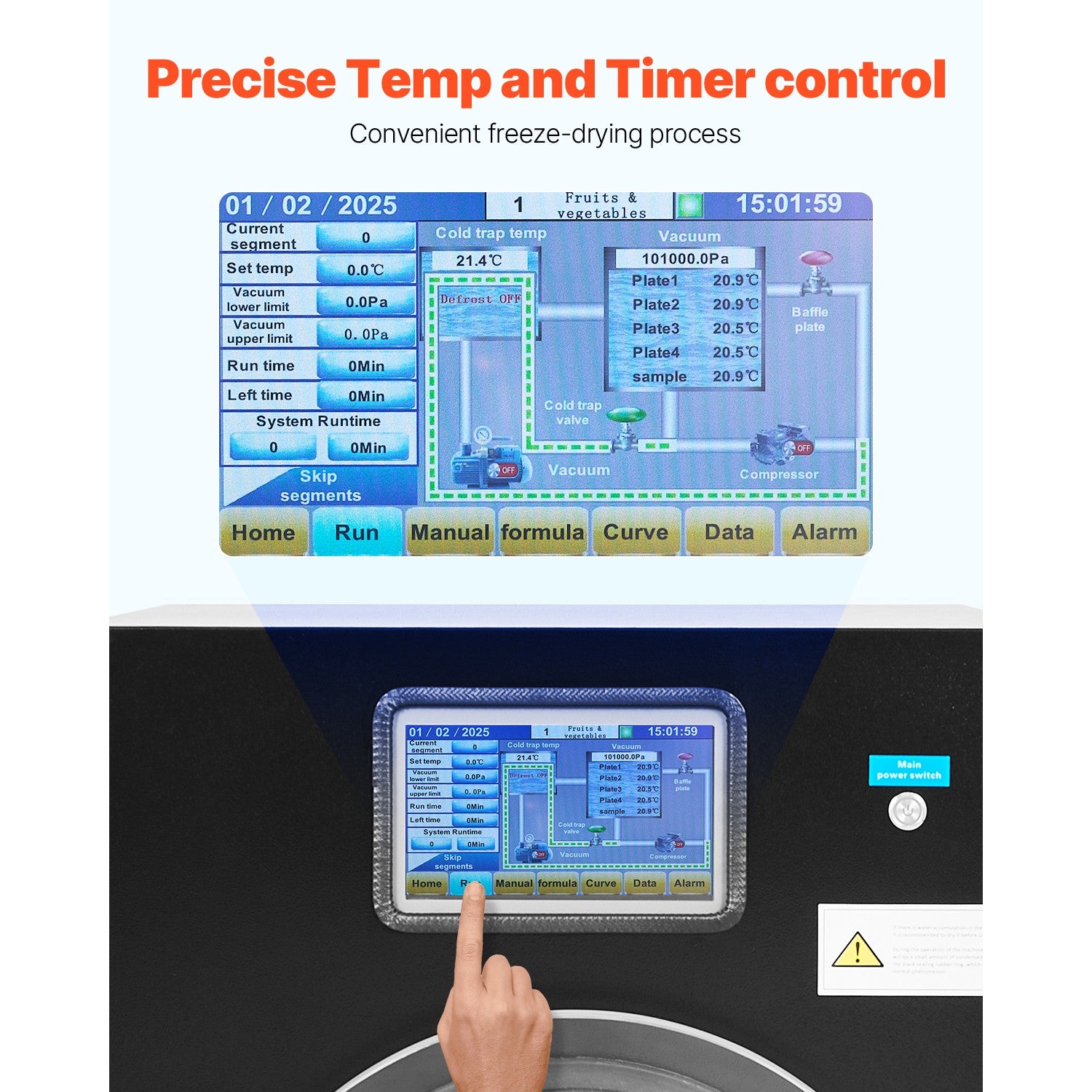 Vacuum Freeze Dryer 4-Layer Fruit Vegetable Freeze Drying Machine W/ Pump Black