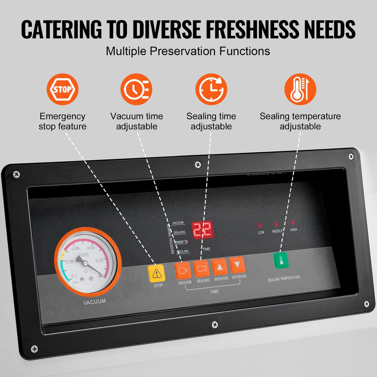 Uimoso Chamber Vacuum Sealer Commercial Vacuum Sealing Bag Packing Machine 1200W