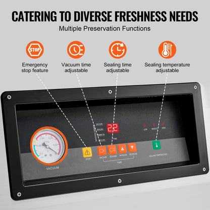 Uimoso Chamber Vacuum Sealer Commercial Vacuum Sealing Bag Packing Machine 1200W